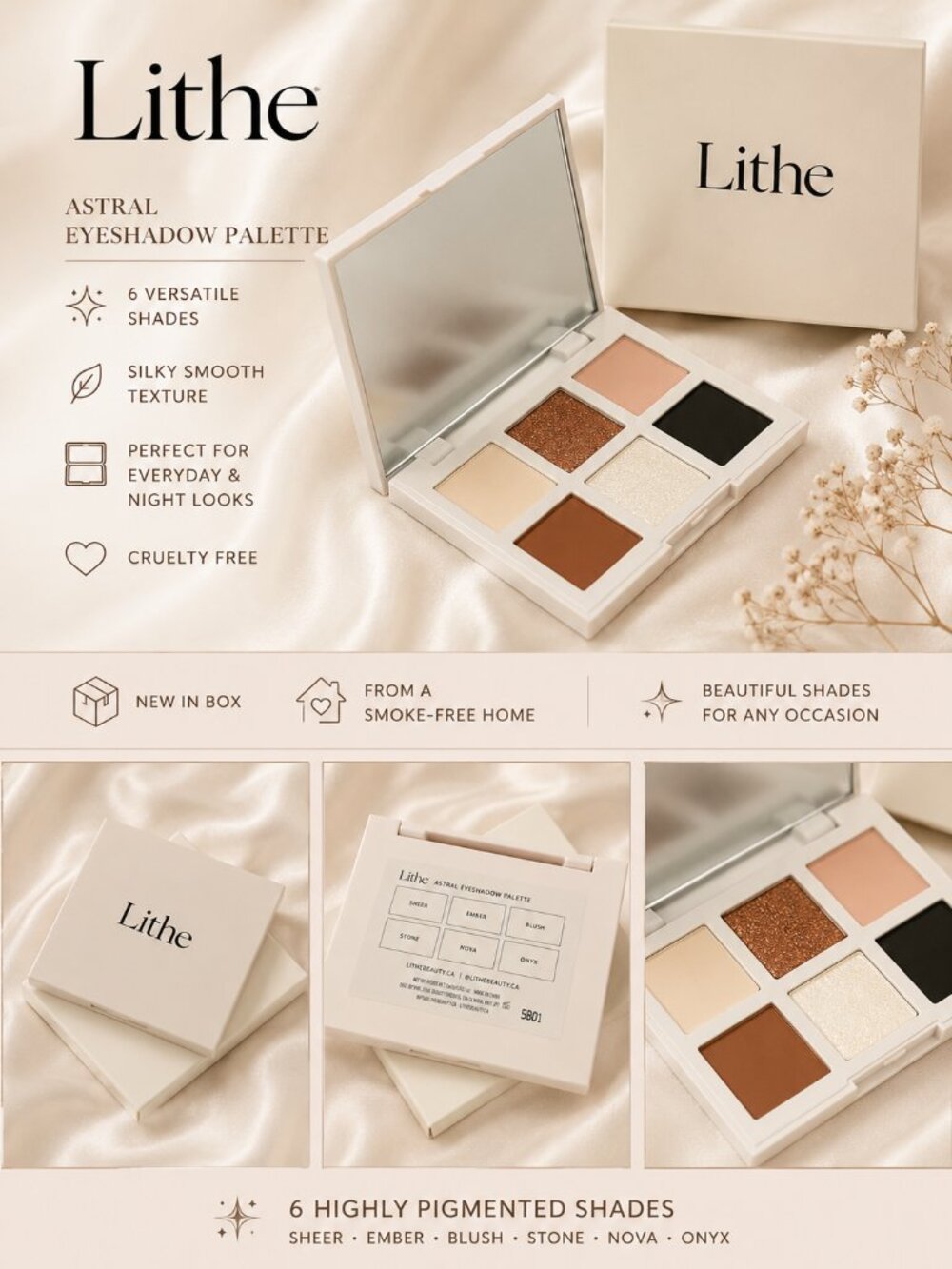 Lithe Astral Eyeshadow Palette 6 Shades New in Box
